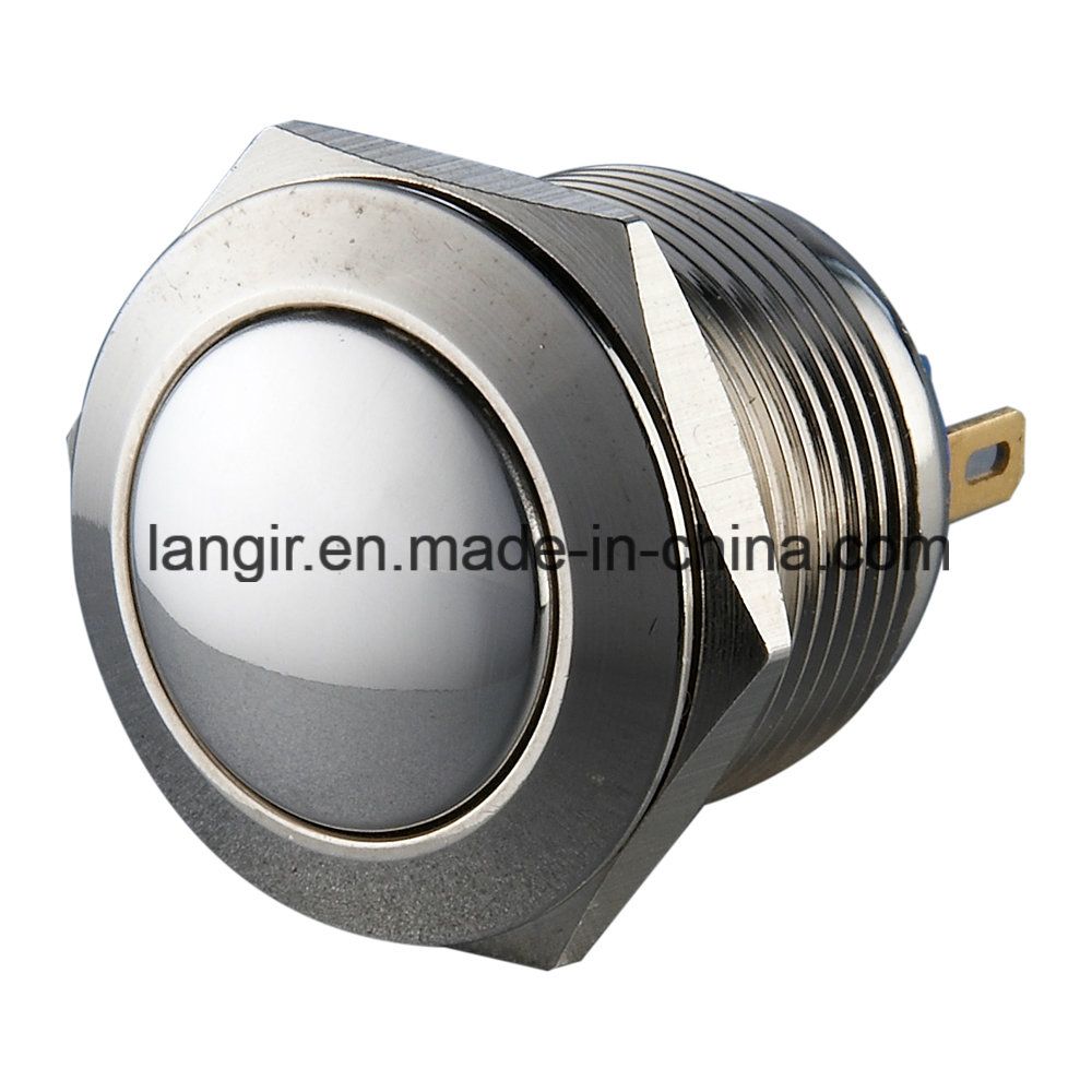 19mm Brass Round Head Momentary Push Button Switch V19 Waterproof