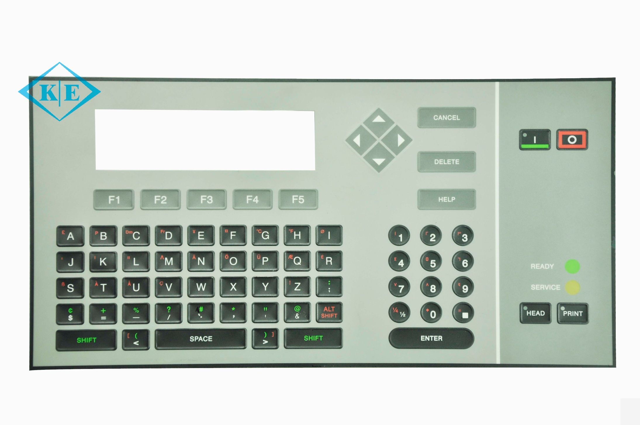 Industrial Control Membrane Keyboard with LEDs