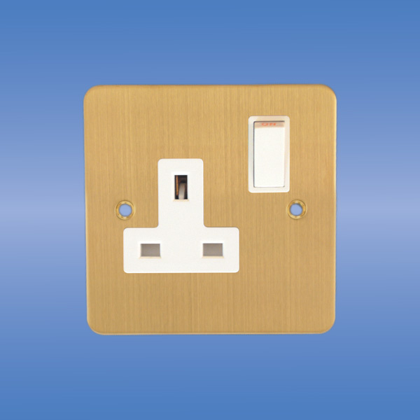 Single Switched Socket(Brushed Brass Range)