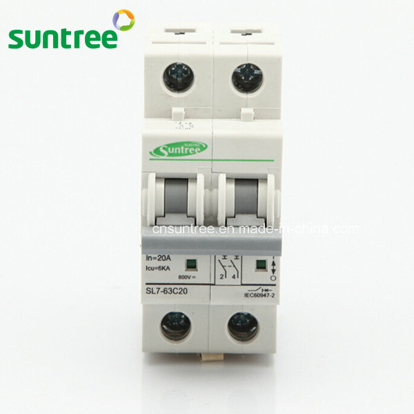 2 Pole DC800V DC Solar 63 AMP MCB