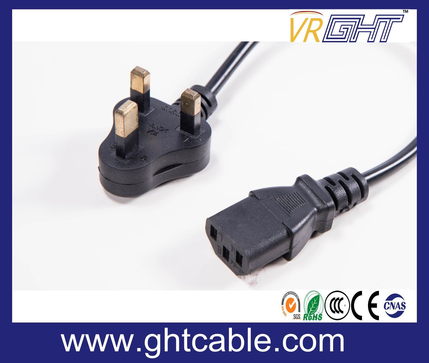 Small UK Power Cord & Power Plug for PC Using