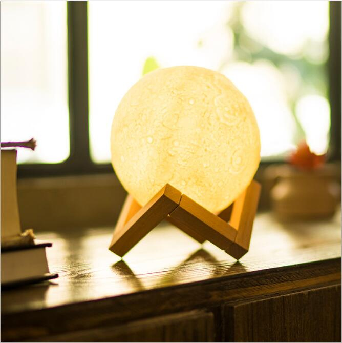 3D Print Creative Novelty Gift Moon Lamp USB LED Night Light