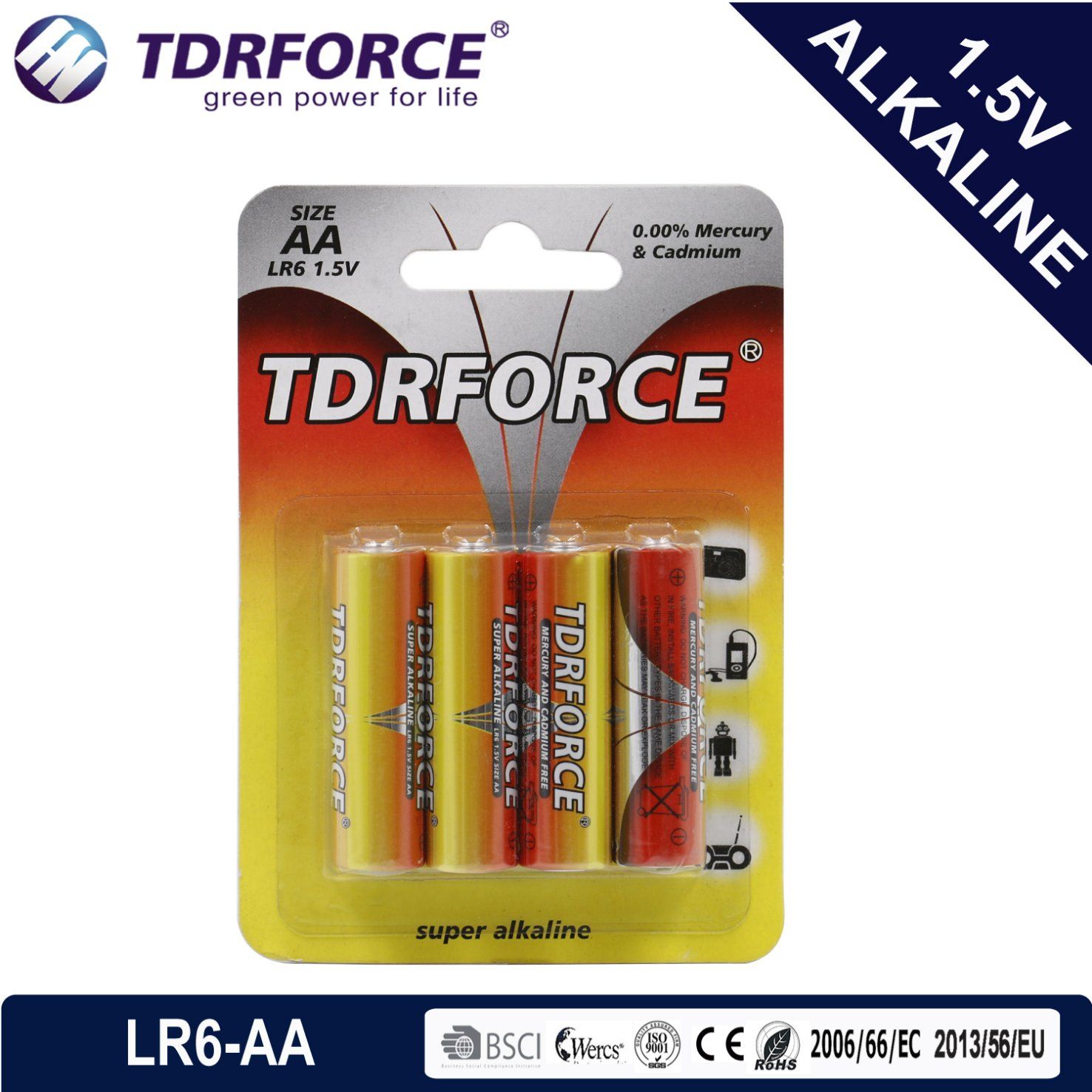 Mercury&Cadmium Free Ultra Alkaline Battery (LR6/AA Size)