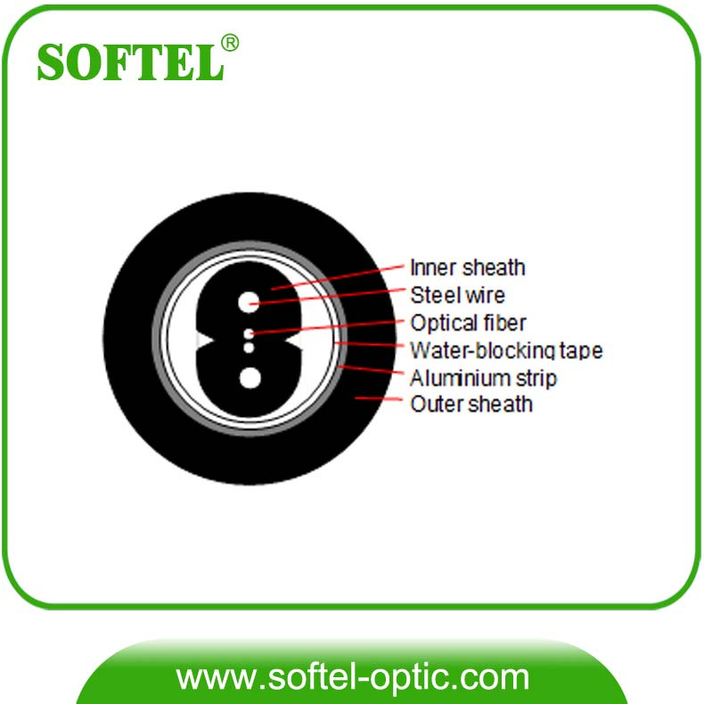 2 Core Duct FTTH Drop Optic Cable with G657A Fiber