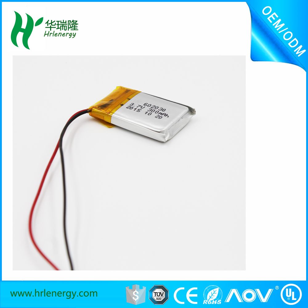 300mAh 3.7V Lithium Polymer Battery with Un38.3 Certificate