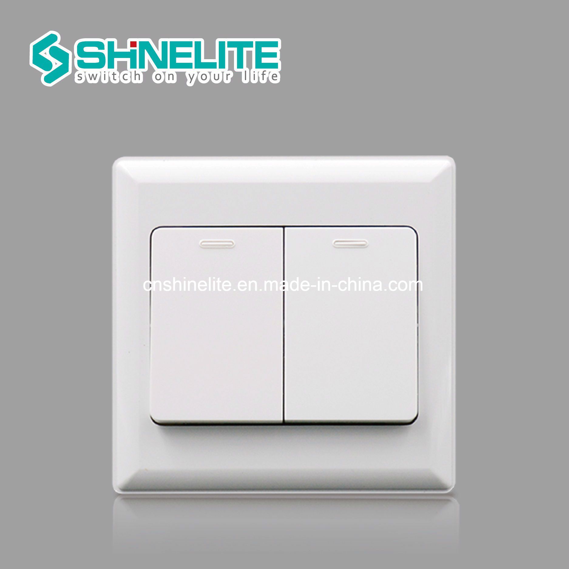UK Standard 10A 2 Gang Wall Switch OEM