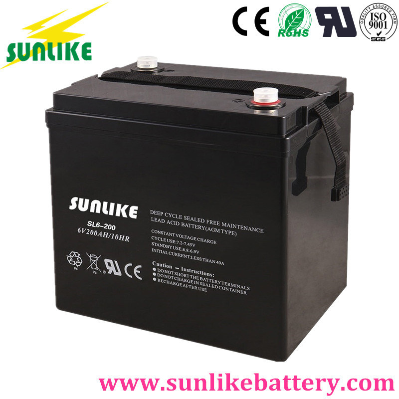 Storage 6V150ah Valve Regulated Lead Acid Battery for Solar Wind