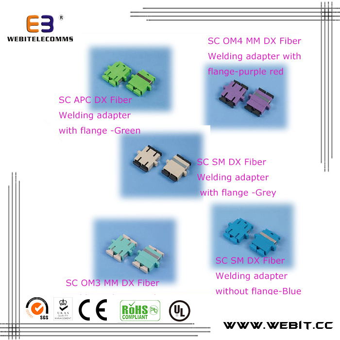 Fiber Optic Sc Dx Adapter Sc Sm/Mm/APC/Om3/Om4 Dx Adapter with Flange