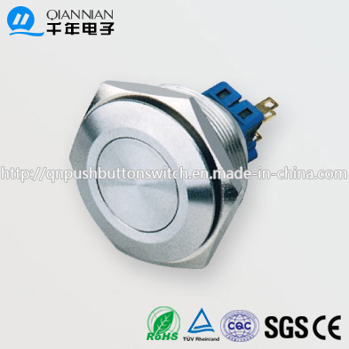 30mm 1no 1nc/2no 2nc Resetable Self-Locking High Flat IP67 Ik10 Push Button Switch