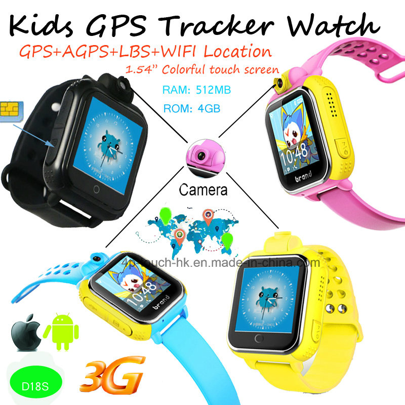 512MB+4GB Memory 3G/WCDMA Network GPS Watch Tracker (D18s)