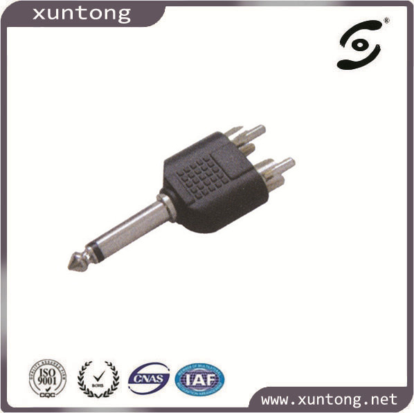6.35mm Stereo Plug to 2 RCA Plug Audio Adaptor