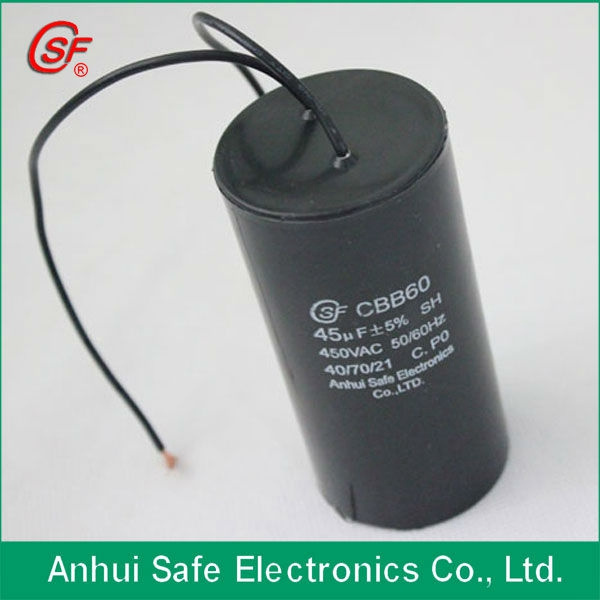 White Plastic Round Case Cbb60 35UF 250V Capacitor