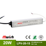 20W 15V Waterproof IP67 LED Power Supply LED Driver