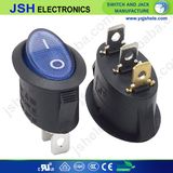 220V Blue Light Oval 10A 16A Rocker Switch