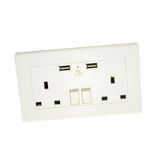 13A British Two Gang Two Way UK USB Wall Socket