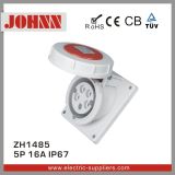 IP67 5p 16A Slopping Panel Mounted Industrial Socket