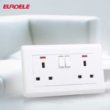 British Standard 2gang Switched 13A Socket with Light