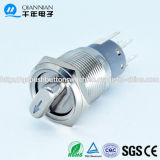 16mm 1no 1nc Resetable Self-Locking Flat Ring Illuminated Nickel Plated Brass Stainless steel Push Button Switch