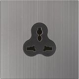 Metal Plate BS Standard 1 Gang 3 Pin Multi-Function Socket