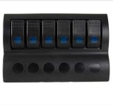 Boat 6 Gang Rocker Circuit Breaker Switch Panel with LED Indicator