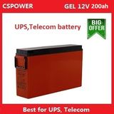12V 200ah Best Front Terminal Gel Battery for Railway, Telecommunication, UPS