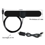 High Signal Flat Paper Thin Design Digital DVB-T Indoor TV Antenna with Detachable Amplifier