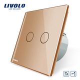 Livolo 2gang 2way Glass Panel Remote Wall Touch Switch Vl-C702sr-13