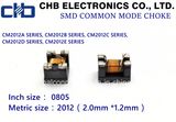 High Frequency Common Mode Choke for HDMI 2.0 Cat2 / USB3.0 / USB3.1, Cut-off Frequency~10GHz, 0805-90ohm @100MHz
