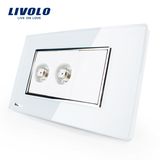 Livolo 2 Gang Standard Wall Crystal Glass TV Socket (VL-C392ST-81/82)