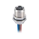 M8 5pin Female Panel Front Mounting Circular Connector with Wires
