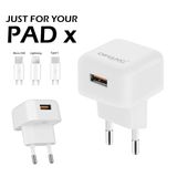 2.4A Mobile Phone USB Charger with USB Cable for Type-C