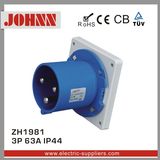IP44 3p 63A Panel Mounted Plug for Industrial