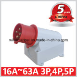 IP44 32A 3p+N+E Industrial Wall Mounted Plug