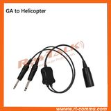 Aviation Headset Adapter for Ga Jack Plug to Helicopter Plug