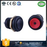 High Head Metal Black Latching Double LED Double Pole Push-Button Switch