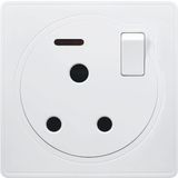 British Standard 15A Round-Pinned Switched Socket with Neon (A3)