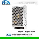 Full Range AC/DC T-60d Triple Output Power Supply, 5V 12V 24V 48V