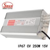250W 15V 16.7A Constant Voltage IP67 Waterproof Switching Power Supply
