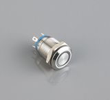 12mm High Flat Round Ring-Illuminated Metal Push Button Switch
