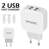 2.4A Double USB Fast Phone Charger with Micro USB Cable