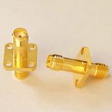 SMA Female 12.7mm Sq Flange Mount to SMA Female RF Coaxial Connector Adapter