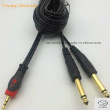 RCA/AV/TV/Audio Cable, 3.5mm/3.5 Stereo Plug to 2 6.35mm/6.35 6.5mm/6.5 Mono Plugs