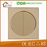 2 Gang Wall Switch with Golden Ring