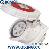 Comando 32A 5p 400V Red Panel Mounted Socket