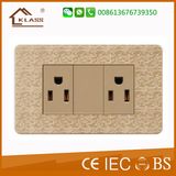 South American 2 Gang 3pin Wall Switch and Socket
