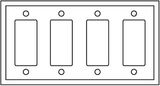 4-Gang Decora/GFCI Device Decora Wallplate, UL Listed