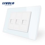 Livolo 1 Gang Telephone&2 Gang Computer Wall Socket Vl-C91t2c-11