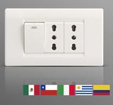 One Gang Lighting Switch with 2 Gang Italy Socket