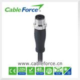 M12 5 Pin Male Straight Molded Cable Connector Waterproof Circular Connector Sensor Connector with CNC Screw
