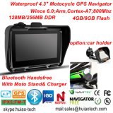 4.3inch IP65 Waterproof Sports Action Moto Bike Car Handheld GPS with Bluetooth Headset, FM Transmitter, Wince 6.0, Cortex-A7, 800MHz, GPS-4350